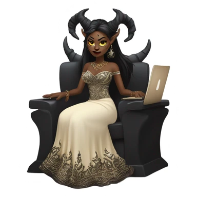 demon in dress in computer sticker