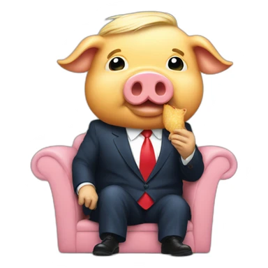 trump eating pig sticker