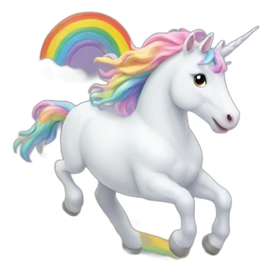 unicorn coming from a rainbow sticker