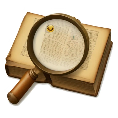 old book with magnifying glass sticker