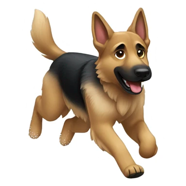 German Shepard running around in snow sticker