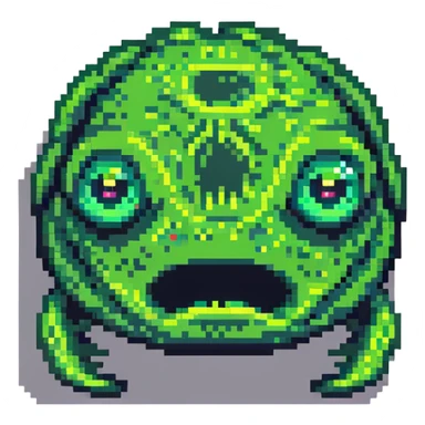 green slime monster with eyes sticker