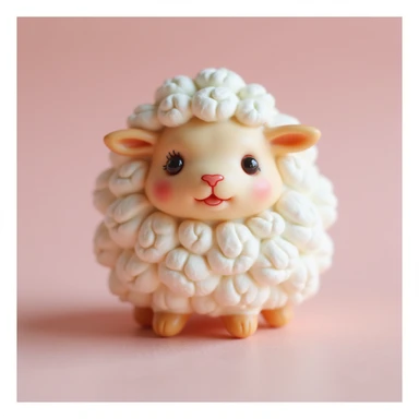 realistic candy shaped like a cute sheep, photorealistic style sticker