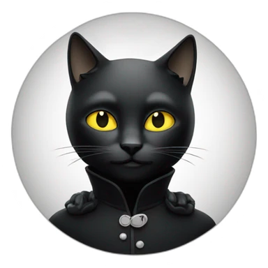 Chat noir avec un peu de blanc sous le cou sticker