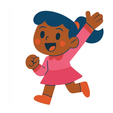 a character wearing pink clothes, vibrant and cheerful sticker