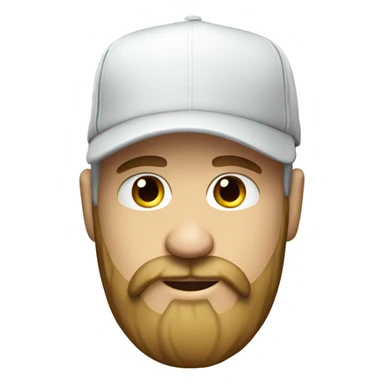 Bearded White male wearing a trucker hat. Realisic sticker