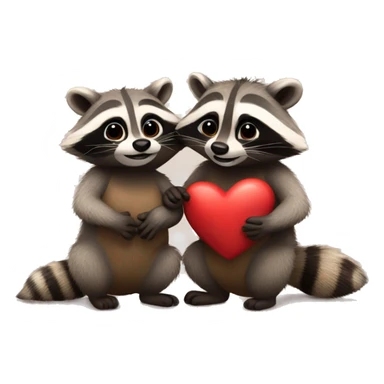 Raccoons in love sticker