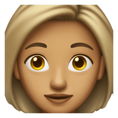 Woman of skin colour D99B61 with back hair with just a few yellow highlights and a small pimple in the middle of her chin. Make her eyes brown sticker