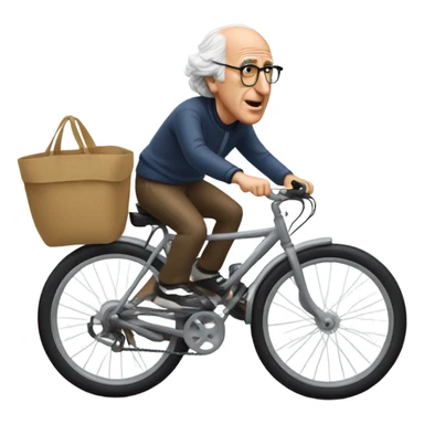 Larry David on a bike sticker