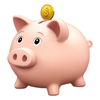 pile of coins in front of piggy bank sticker