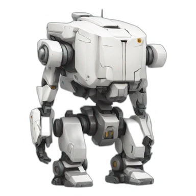 white battle mech sticker