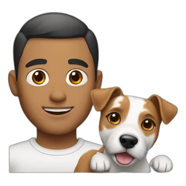 Man with short hair with jack russell terrier dog sticker