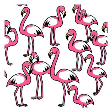 flamingo flock in water sticker