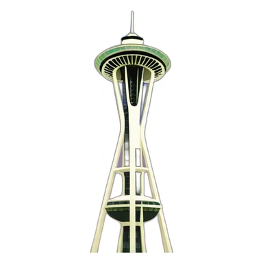 Simplified space needle sticker