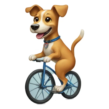 Dog riding a unicycle sticker