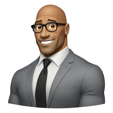 Dwayne the rock Johnson with a man with brown hair and glasses  sticker