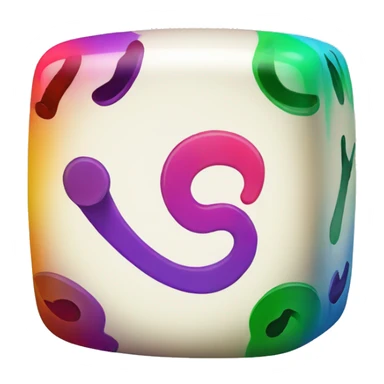 Colorful musical note on single dice sticker
