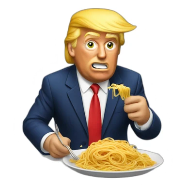 trump eating spaghetti sticker