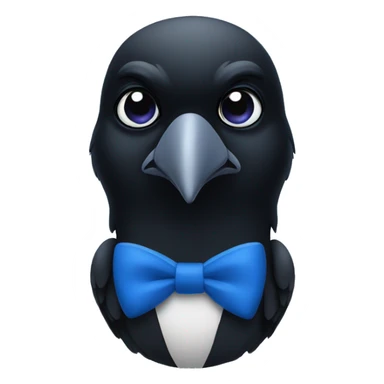 A raven with a blue bow tie sticker