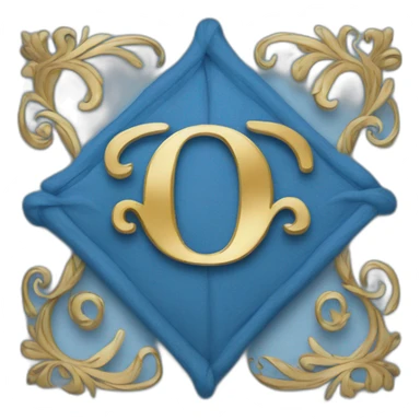 blue monogram sticker