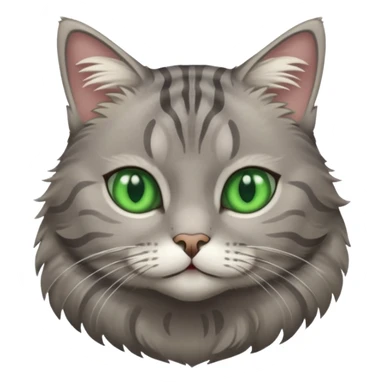Gray tabby cat with green eyes  sticker
