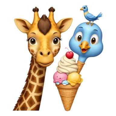 Giraffe with Ice Creams
Giraffe sharing cone with bird



 sticker