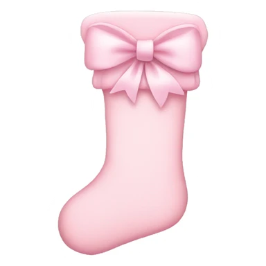 pale pink stocking with pale pink bow sticker