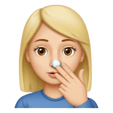 Putting finger in a nose sticker