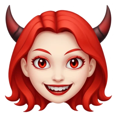 A girl devil smileyling evil sticker