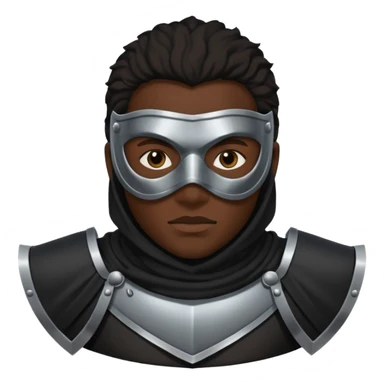 Black Masker person with shield  sticker