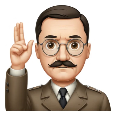 Adolf hitler  add glasses and mak the mustache only under his nose and add an arm straight out  sticker