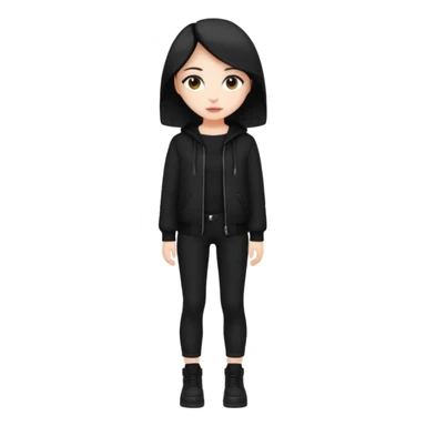 alt-girl в чёрной одежде в полный рост  sticker