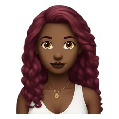 dark girl with long burgundy hair piercing brow  sticker