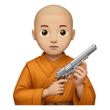 monk with gun  sticker