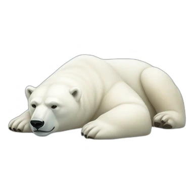 Polar bear full body laying down sticker