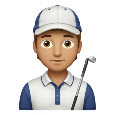 male golfer upper body wearing a cap sticker