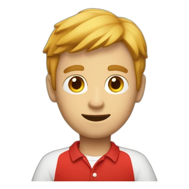 Un homme chauve en polo rouge sticker