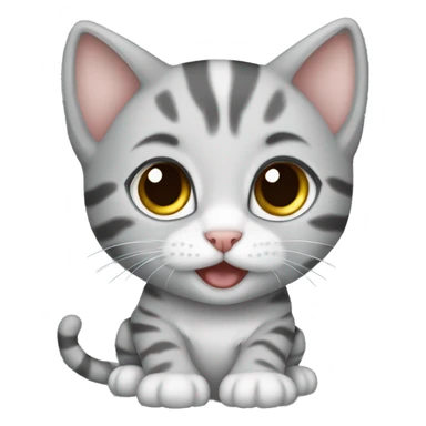 gray kitten 3 months old with tiger color sticker