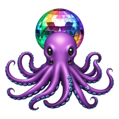 boule disco et poulpe sticker
