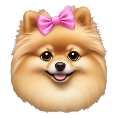 pomeranian with pink bow  sticker