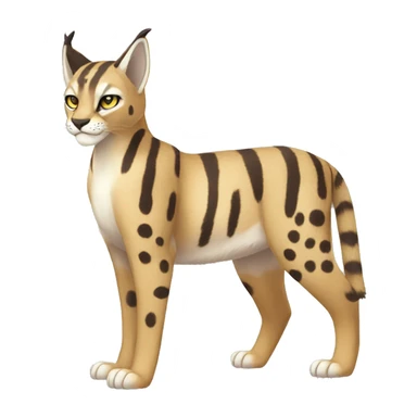 Striped and spotted Lynx-Caracal-Fakemon-hybrid full body sticker