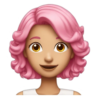 beautiful girl with pink hair smiling sticker