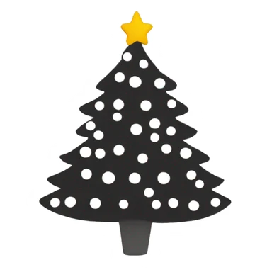 black and white christmas tree sticker