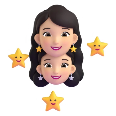 smiling girl with star-shaped earrings sticker