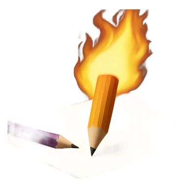 pencil writing on fire paper sticker
