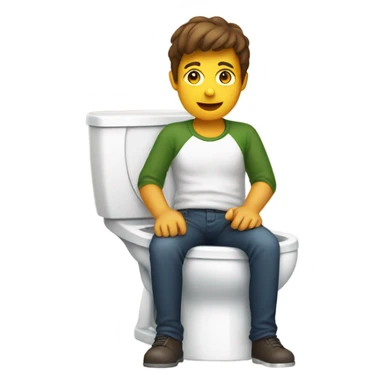 Sitting on toilet sticker