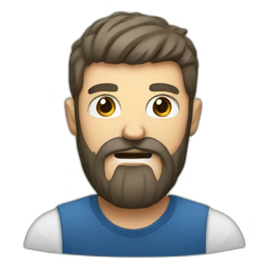 man with beard fighting a virus sticker