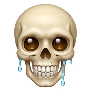 Skull smiling sweat drip sticker
