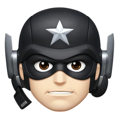captain america face with black mask and black helmet sticker