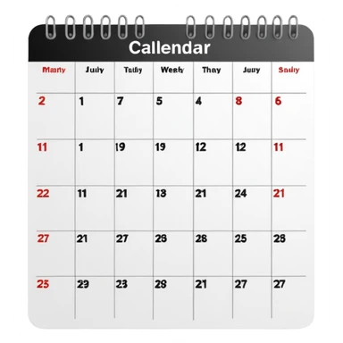 Weekly calendar sticker